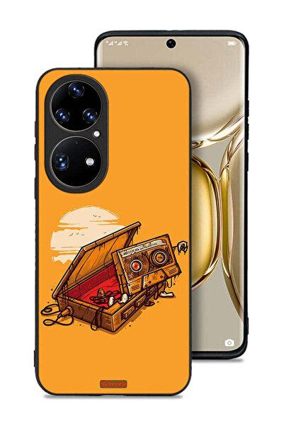 Tolwak غطاء حماية لهاتف هواوي P50 Pro بتصميم شريط كاسيت وشريط لاصق