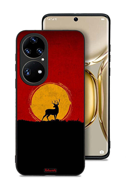 Tolwak غطاء حماية لهاتف هواوي P50 برو بتصميم غزال وقمر