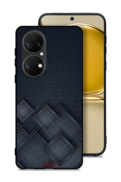 Tolwak غطاء حماية لهاتف هواوي بي 50 بنقشة مربعات على القماش