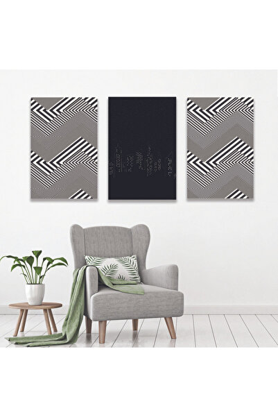 4gdran ثلاث لوحات قماشية بتصميم مودرن مع برواز خشبي مخفي