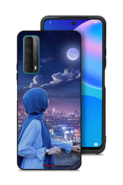 Tolwak غطاء حماية لهاتف هواوي بي سمارت (2021) بطبعة فتاة محجبة تنظر إلى القمر