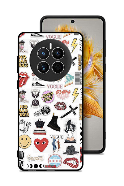 Tolwak Huawei Mate 50 Protective Case Cover No Bad Vibes Stickers