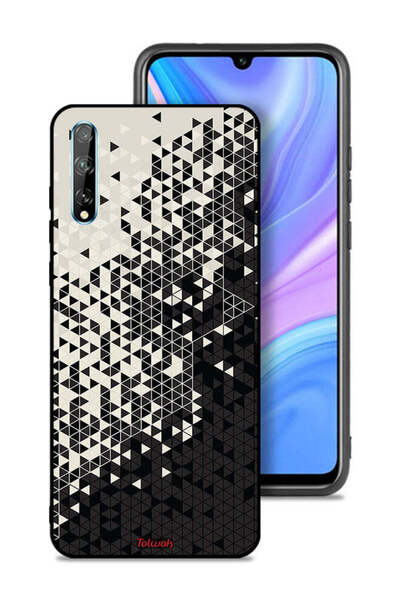 Tolwak غطاء حماية لهاتف هواوي Y8p بنمط مثلث فني رقمي