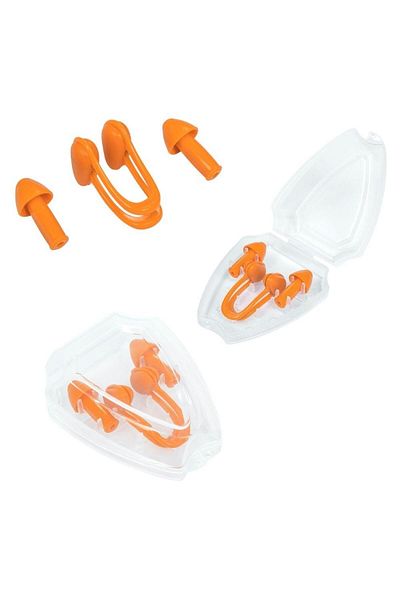 Kelebek Oyuncak 26032 Transparent Boxed Silicone Nose Clip and Ear Plug Set - Orange