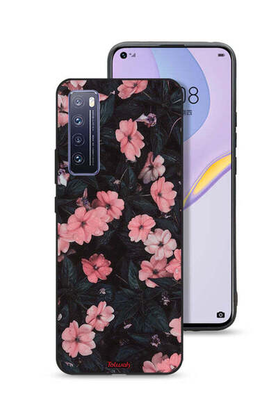 Tolwak غطاء حماية لهاتف هواوي نوفا 7 5G - لون الخوخ والورود الصغيرة