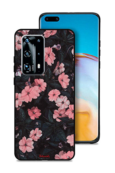 Tolwak غطاء حماية لهاتف هواوي بي 40 برو بلس 5G - لون الخوخ والورود الصغيرة
