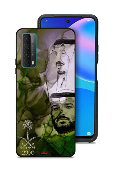 Tolwak غطاء حماية لهاتف هواوي Y7a - ملصق فني للملك سلمان وولي العهد محمد