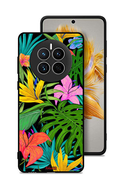 Tolwak غطاء حماية لهاتف هواوي ميت 50 بنقشة أوراق الزهور الاستوائية