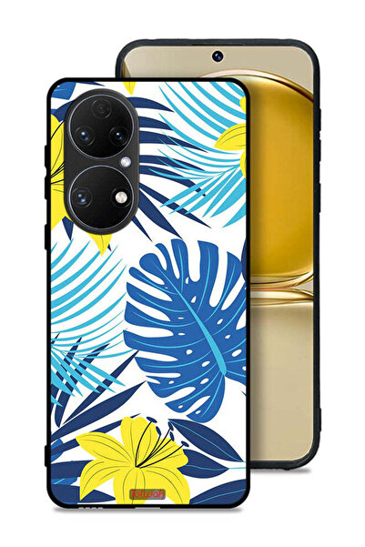 Tolwak غطاء حماية لهاتف هواوي P50E برسومات ريش وزهور