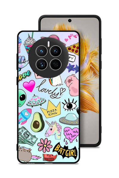 Tolwak غطاء حماية لهاتف هواوي ميت 50 بملصقات جميلة