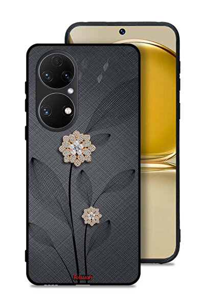 Tolwak غطاء حماية لهاتف Huawei P50E بتصميم زهور ماسية