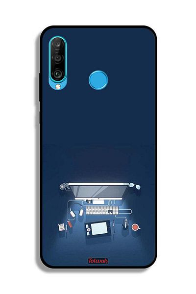 Tolwak Huawei nova 4e Protective Case Cover Computer Desk Art