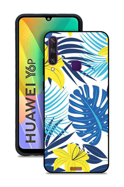 Tolwak غطاء حماية لهاتف هواوي Y6p برسومات ريش وزهور
