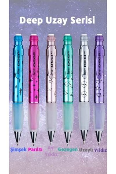 Mena Rise Şirinshop Deep M.Kur Pen Space Theme Metallic 6 Li Box Set-B 1108107
