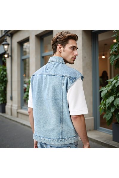 Lee Cooper سترة الدنيم بلا أكمام