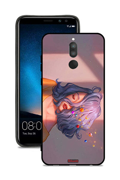 Tolwak غطاء حماية لهاتف هواوي ميت 10 لايت بتصميم فتاة وفضاء