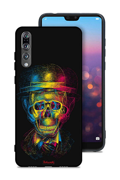 Tolwak غطاء حماية لهاتف Huawei P20 Pro بتصميم جمجمة وقبعة ملونة وفن خيالي