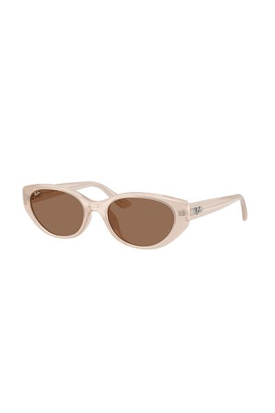 Ray-Ban Ray‑Ban RB4457D Asian Fit 678673 – Ochelari unisex, Opal Beige, Lentile Dark Brown, Mărime 55