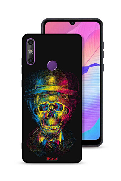 Tolwak غطاء حماية لهاتف هواوي إنجوي 20e بتصميم جمجمة وقبعة ملونة وفن خيالي
