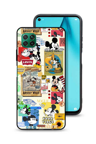 Tolwak غطاء حماية لهاتف هواوي بي 40 لايت 4G مع ملصقات ورسومات سعيدة