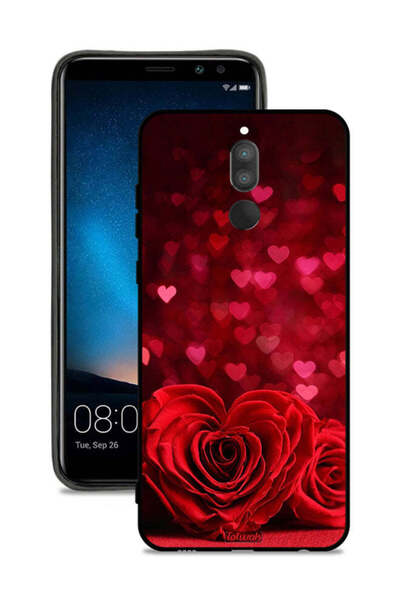 Tolwak غطاء حماية لهاتف هواوي ميت 10 لايت بتصميم زهور على شكل قلب وفن تجريدي