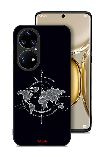 Tolwak غطاء حماية لهاتف هواوي P50 برو بتصميم فن البوصلة