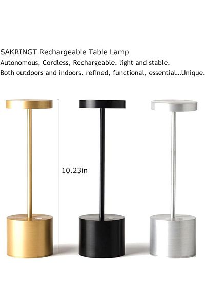 COOYA Rechargeable Cordless Table Lamp,Outdoor Portable Battery Operated Desk Lamps 34 x 8cm