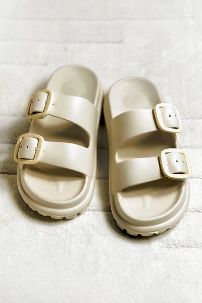 Ayakkabı Durağı Women's Daily Slippers Double Strap Adjustable Buckle Slippers Eva Soft Orthopedic Sole Elephant Tooth