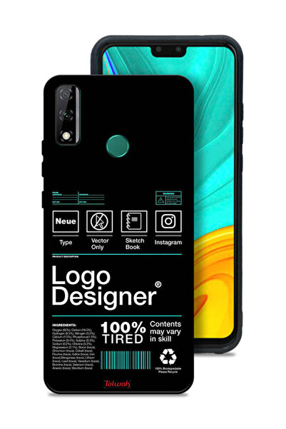Tolwak Huawei Y8s Protective Case Cover Logo Designer Sticker
