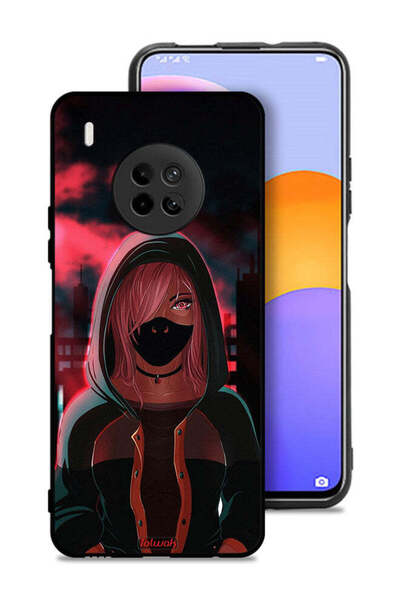 Tolwak غطاء حماية لهاتف Huawei Y9a بتصميم فتاة ترتدي قناعًا
