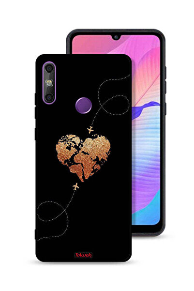 Tolwak Huawei Enjoy 20e Protective Case Cover Airplanes Touching Heart