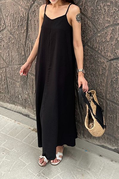 SİTRİNA Long Adjustable Strap Dress