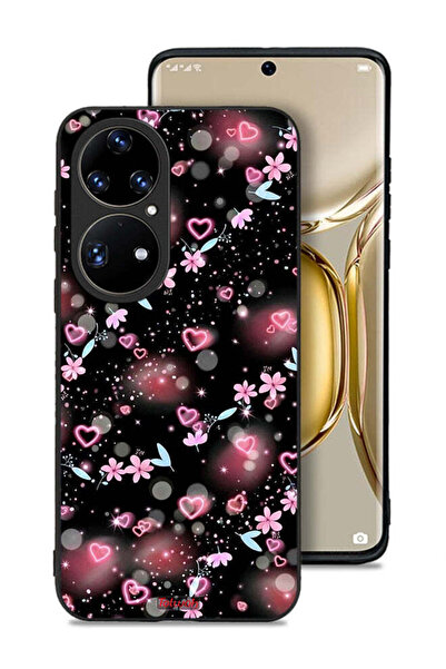 Tolwak غطاء حماية لهاتف هواوي بي 50 برو بنقشة قلوب وأزهار صغيرة