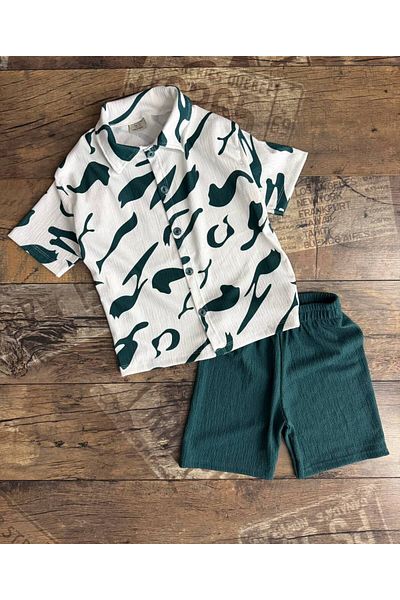 WİKİBOOM Boy's Shirt and Shorts Set