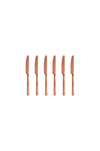 Porland Matte copper dessert knife set 6 pieces