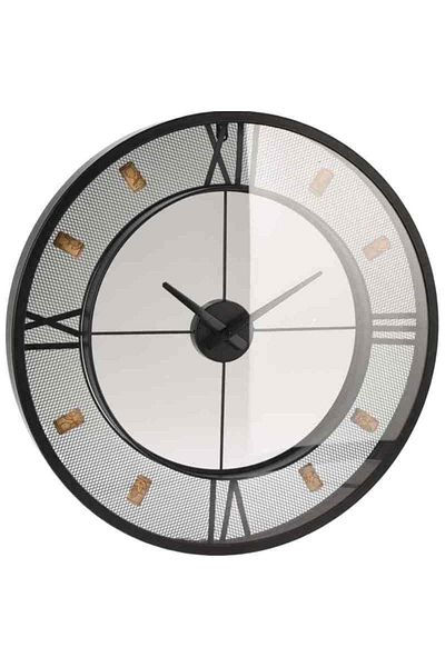 Excellent Black metal wall clock 57 cm