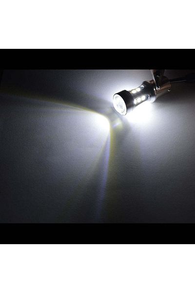 divendi-ro Set de 2 becuri auto LED T20, cu 18 SMD, Canbus, 6000K, 15W, 15W, lumină albă rece