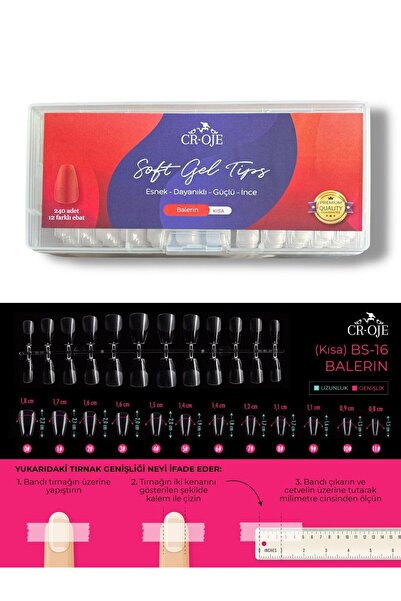 CROJE KALICI OJE Soft Gel Tips - Balerin Kısa