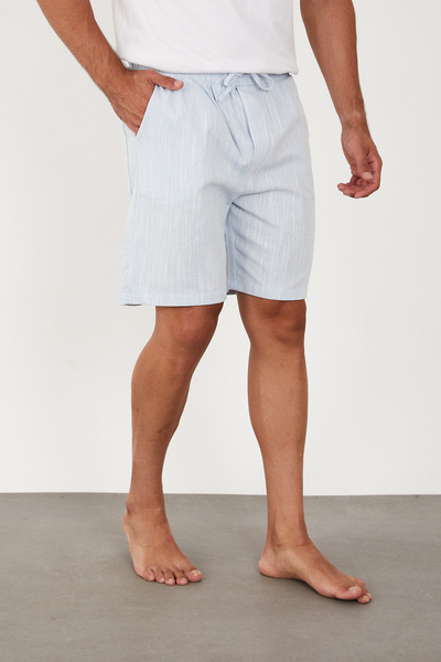 FRANKNESS JNS Men's Linen Shorts Elastic Waist Baggy Relaxed Fit