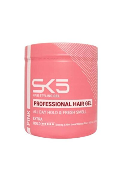 SK5 جل تصفيف الشعر باللون الوردي 1000 مل، ثبات يدوم طوال اليوم ورائحة منعشة