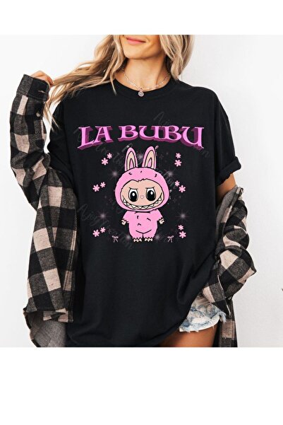 POPULUS Μαύρο μπλουζάκι Labubu Design