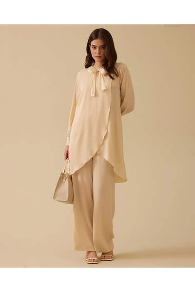 SCL Elastic Waist Draped Wide Leg Trousers