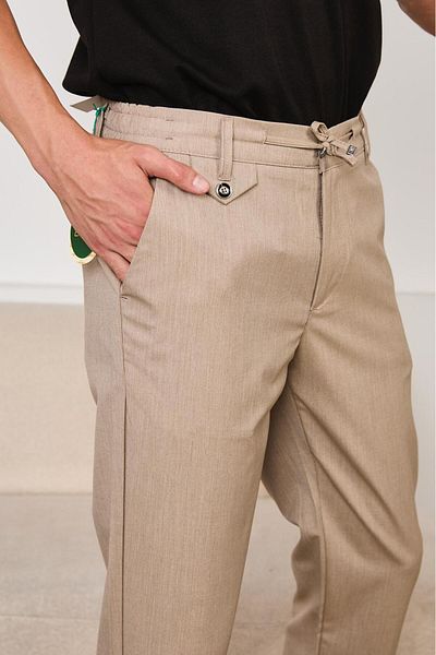 JACK CAPRİO Ανδρικό παντελόνι Jogger New Season με καπάκι μοντέλο με λεπτομέρεια με κουμπιά Παντελόνι από ύφασμα κανονικής εφαρμογής