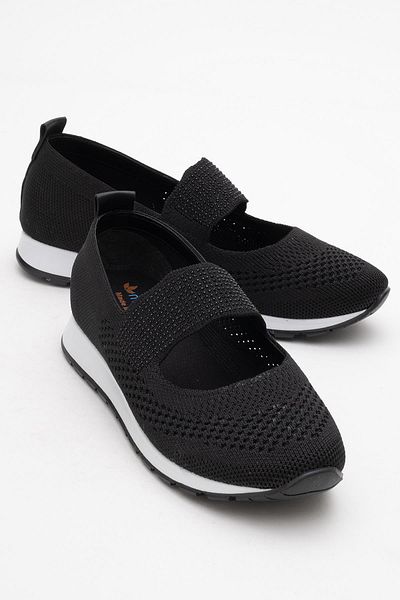 CCWAY AYAKKABI Women's Knitwear Casual Shoes Black