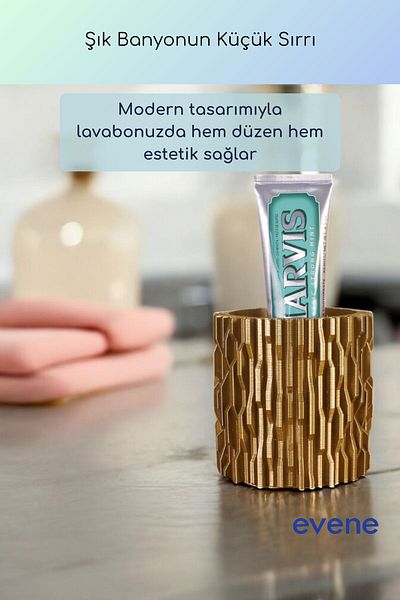 Evene Θήκη οδοντόβουρτσας Βάση οδοντόβουρτσας Βάση οδοντόβουρτσας Χρυσό χρώμα Μοντέλο 78