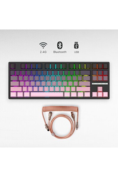 Leaven K88 Mekanik Oyun Klavyesi- 3 Modlu Hot Swap RGB 4000 Mah Batarya + Coi...