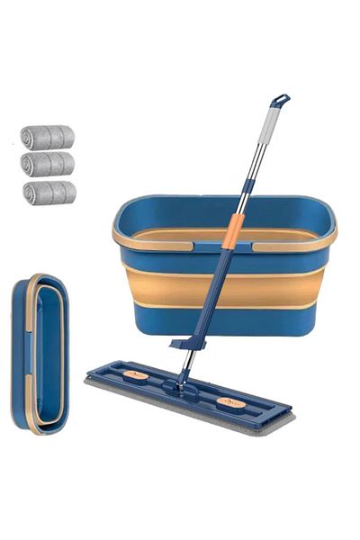 Deliny Multifunctional Mop with Stainless Handle, 3 Cloths and Bucket GIFT