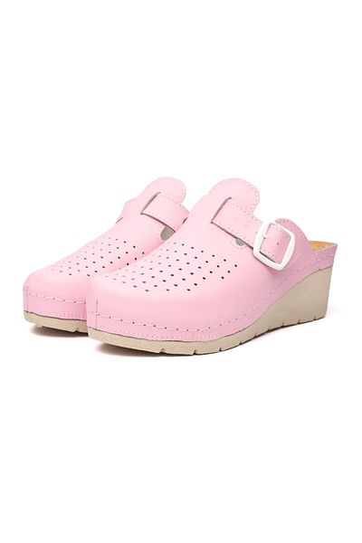 Tellus Women's Leather Medical Clogs 27-09, Pink