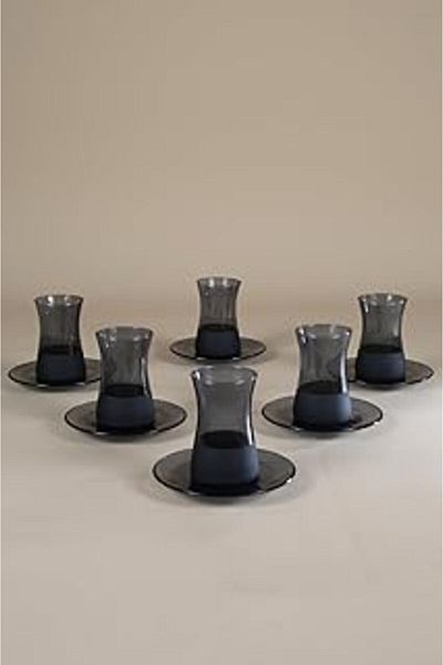 Rakle Black Matte 12-Piece Tea Set - 170 Cc