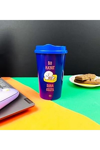 SH TICARET Giftmoda This Life Is Beautiful Designed Plastic Coffee Cup for You